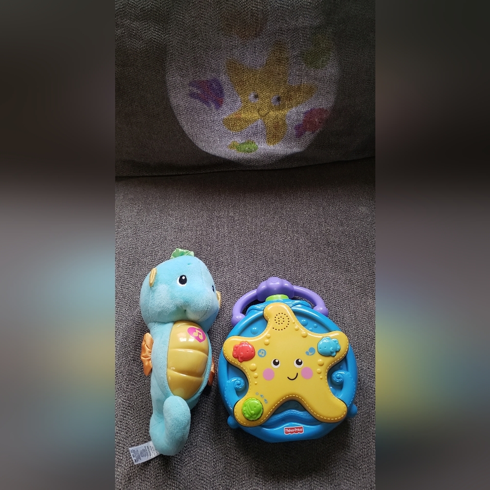 Fisher-Price Aqua Seahorse and Sunny Starfish Plush Set